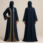Dark Navy Blue with Gold work Abaya